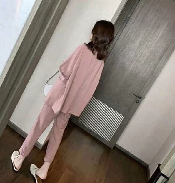 【set】美人度アップ!韓国系スウィート洋気カジュアルハイウエストスーツ２点セット G0115