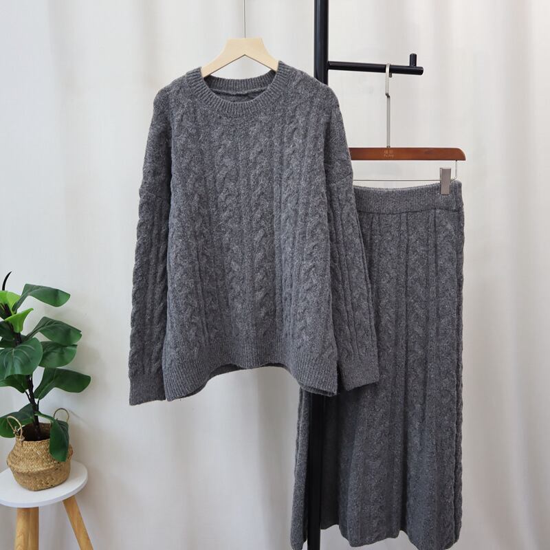 【set】ニットセーター×スカートセット　M27089