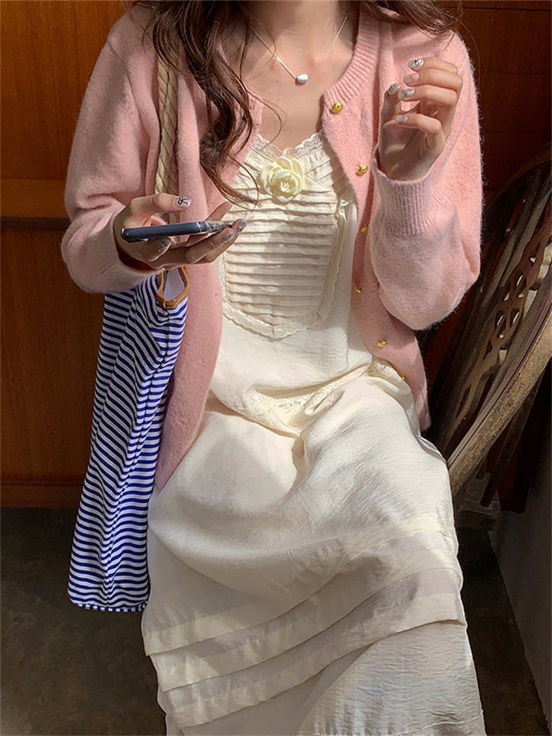 【outer】クルーネックニットカーデ　M25961