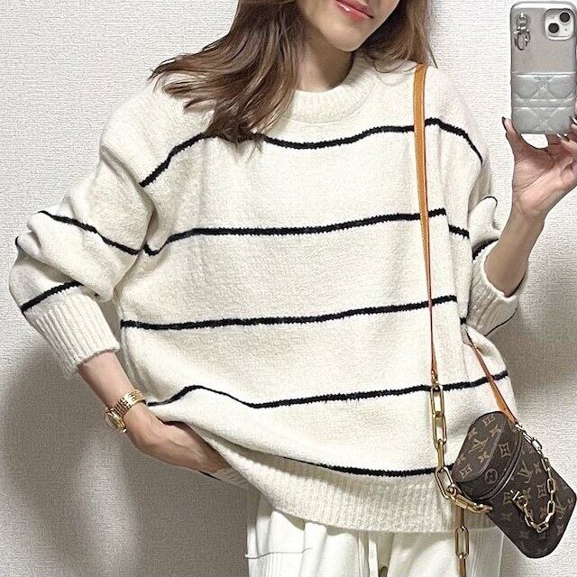 【tops】クルーネックニットセーター　M18571