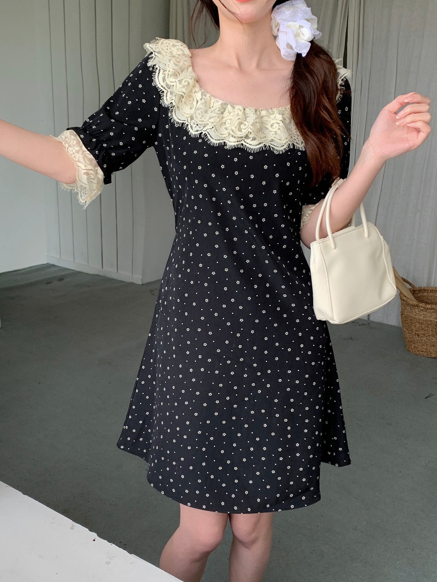 【dress】ドット柄大きいサイズワンピース G20988
