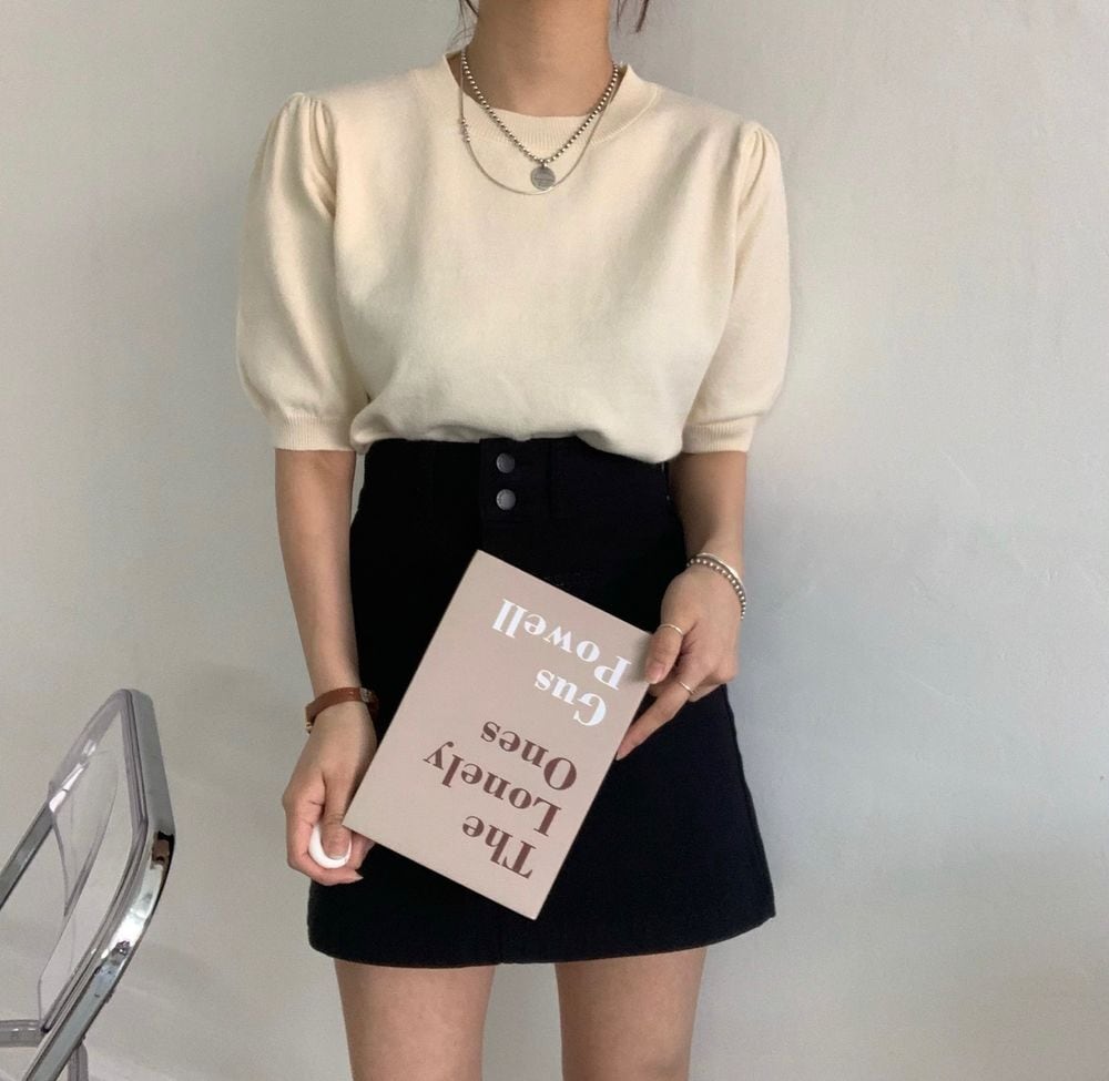 【tops】5色ニットＴシャツF7426