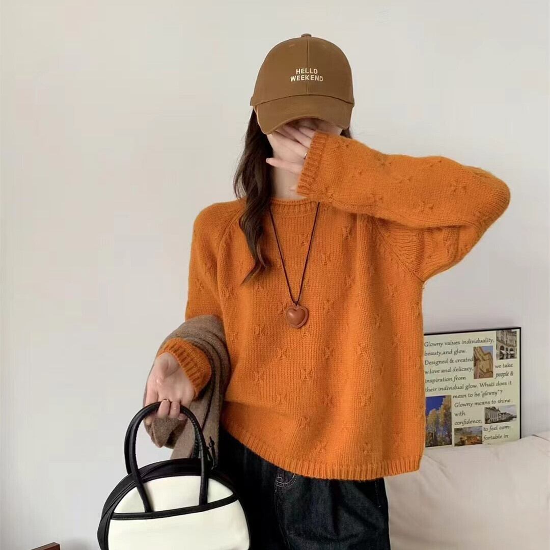 【tops】クルーネックニットセーター　M28609
