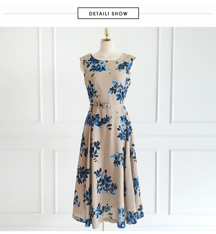 【dress】ノースリーブプリントワンピース　M25001
