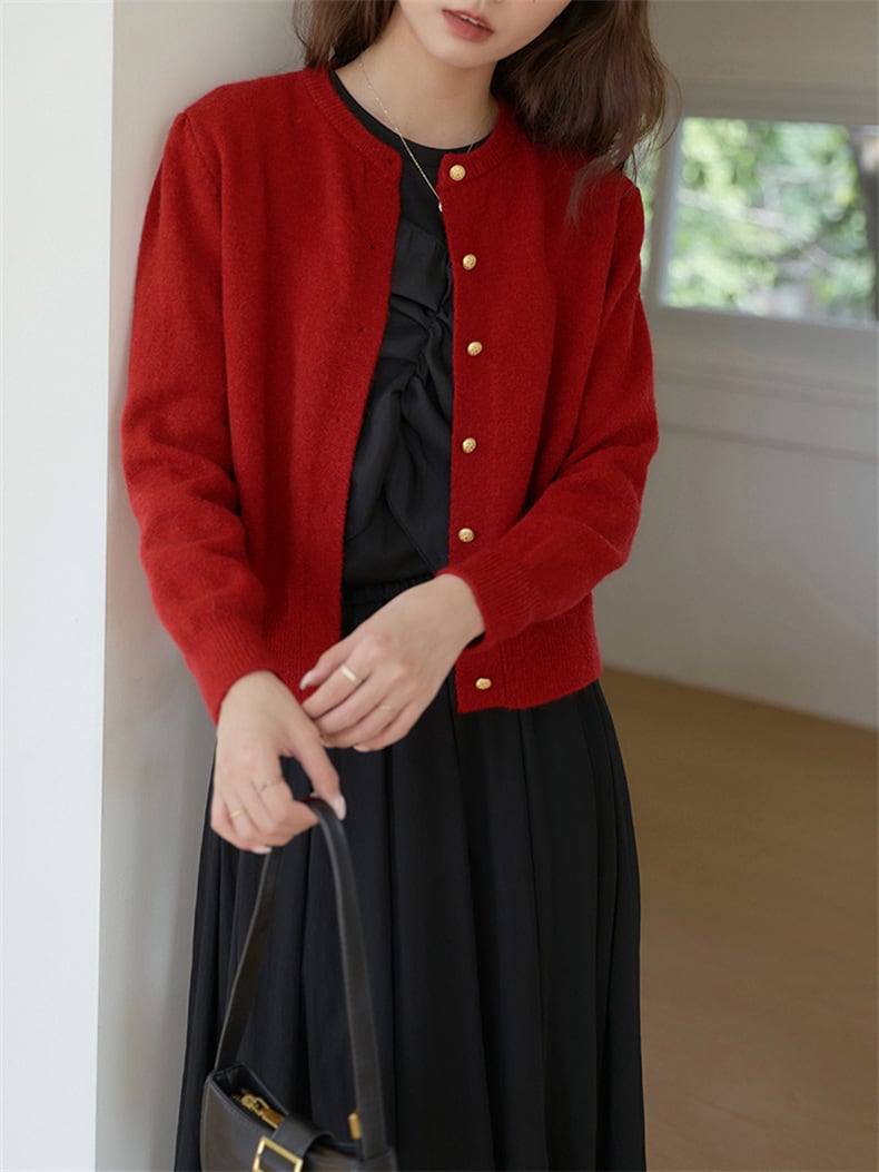 【outer】クルーネックニットカーデ　M25961