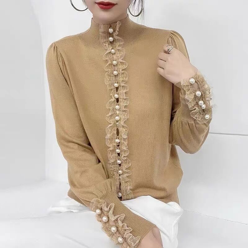 【tops】2wayレースドッキングニットトップス　M19189