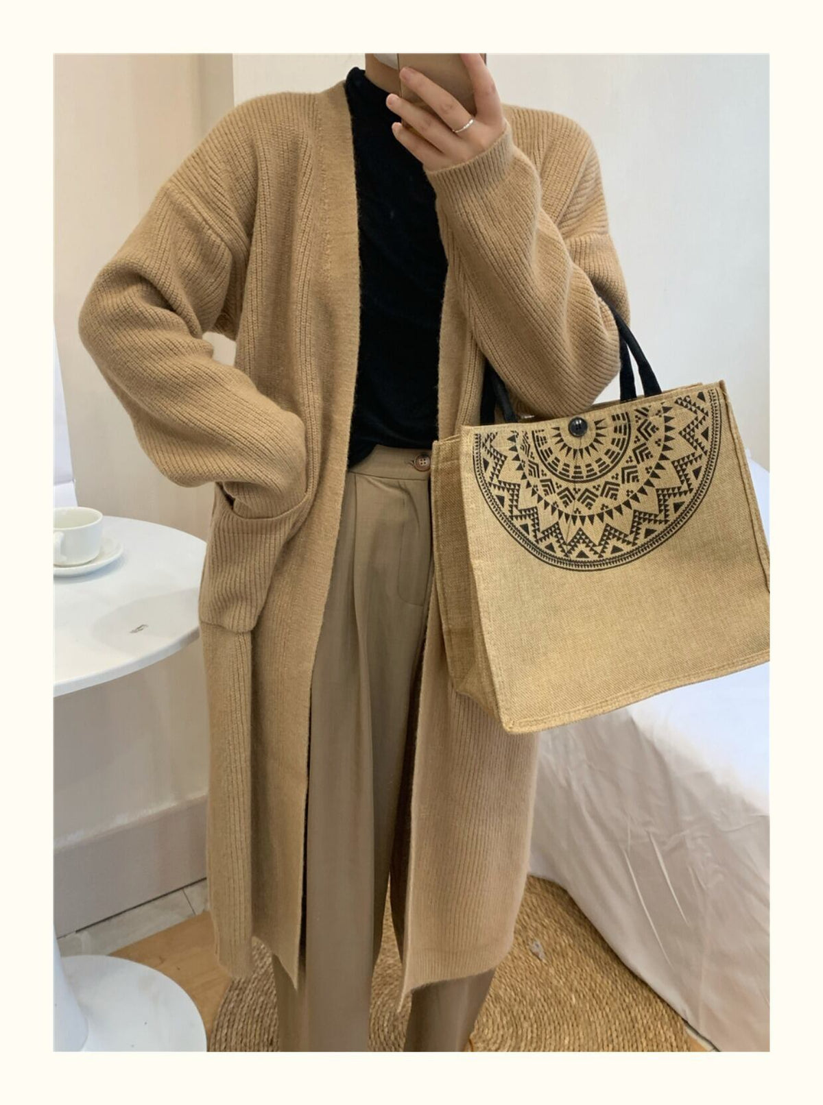【outer】ロング丈ニットカーデ　M19145