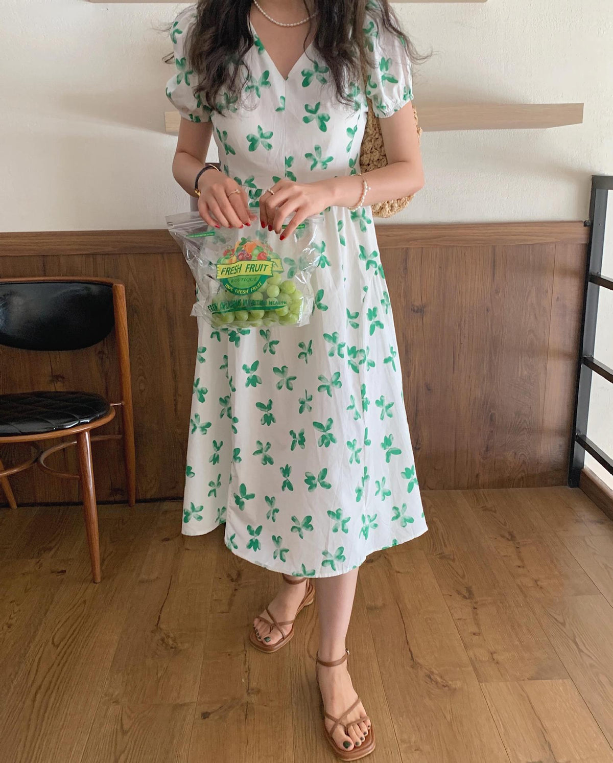 【dress】パフスリーブワンピース　M24628