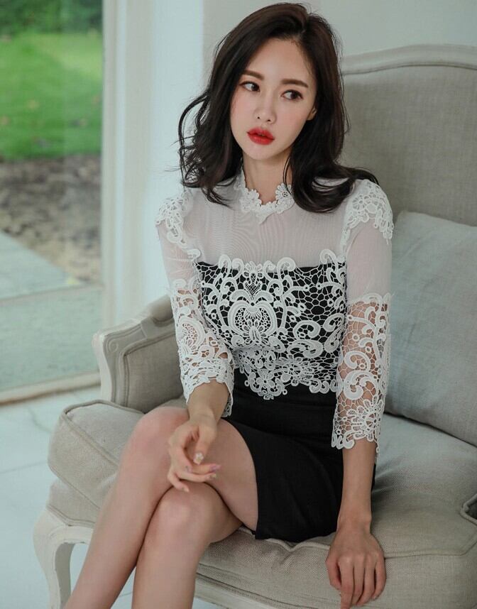 【dress】レースドッキングワンピース　M18904