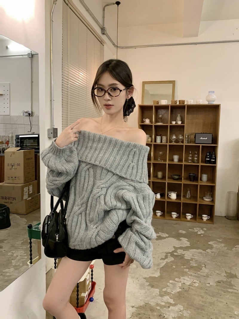 【tops】ボートネックニットセーター　M27457