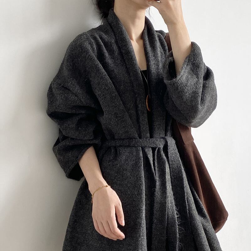 【set】ニットカーディガン×ワイドパンツセット Q6985