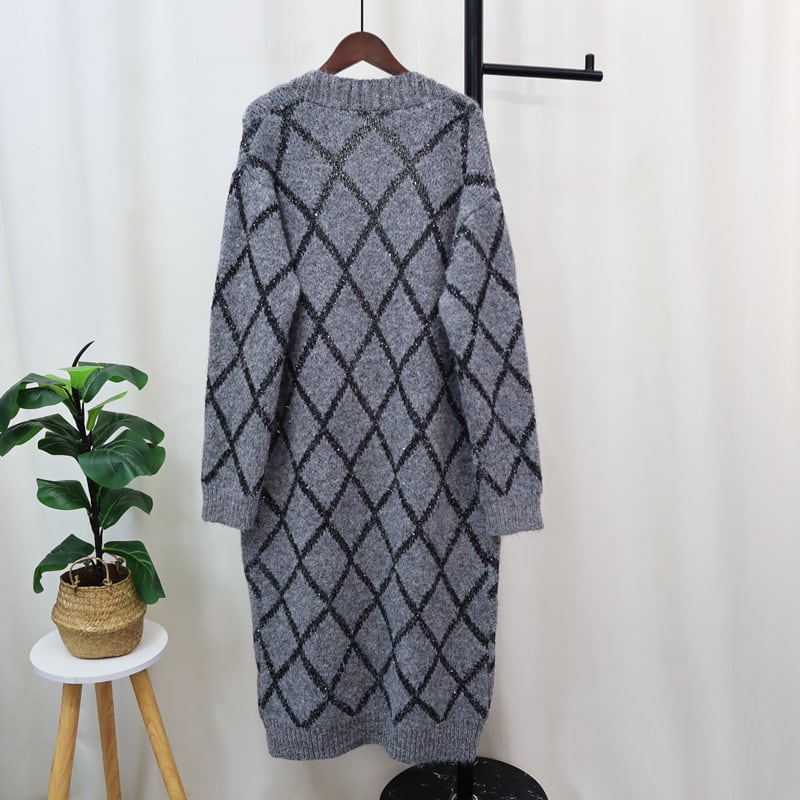【outer】ロング丈ニットカーデ　M25412