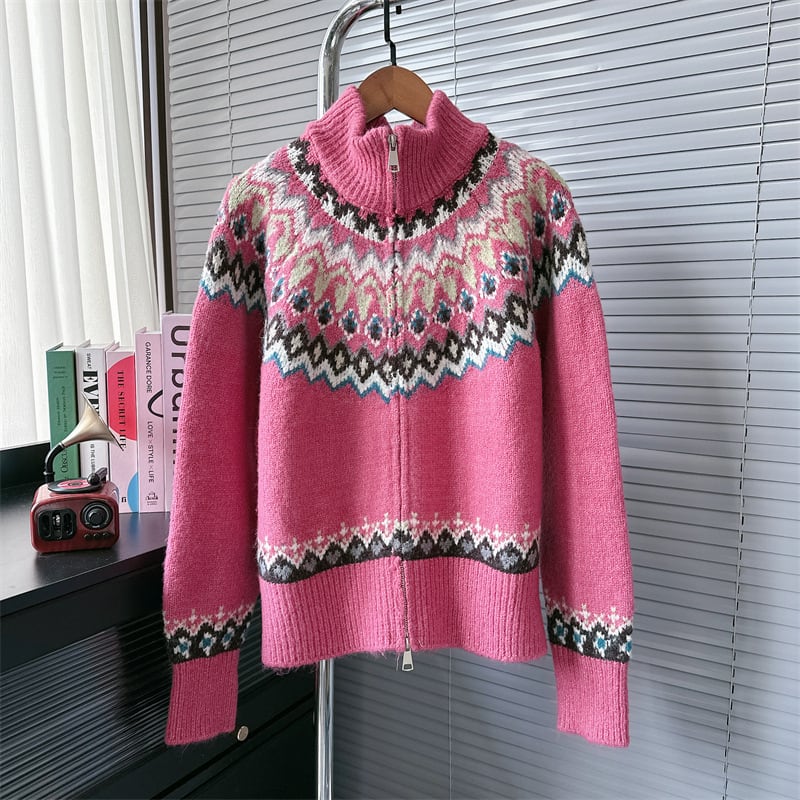 【outer】ファスナーニットカーデ　M26398