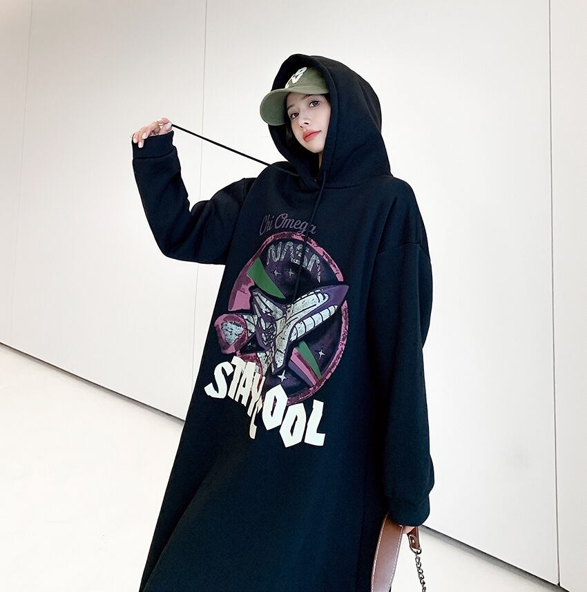 【dress】裹起毛パーカーワンピース　M18579
