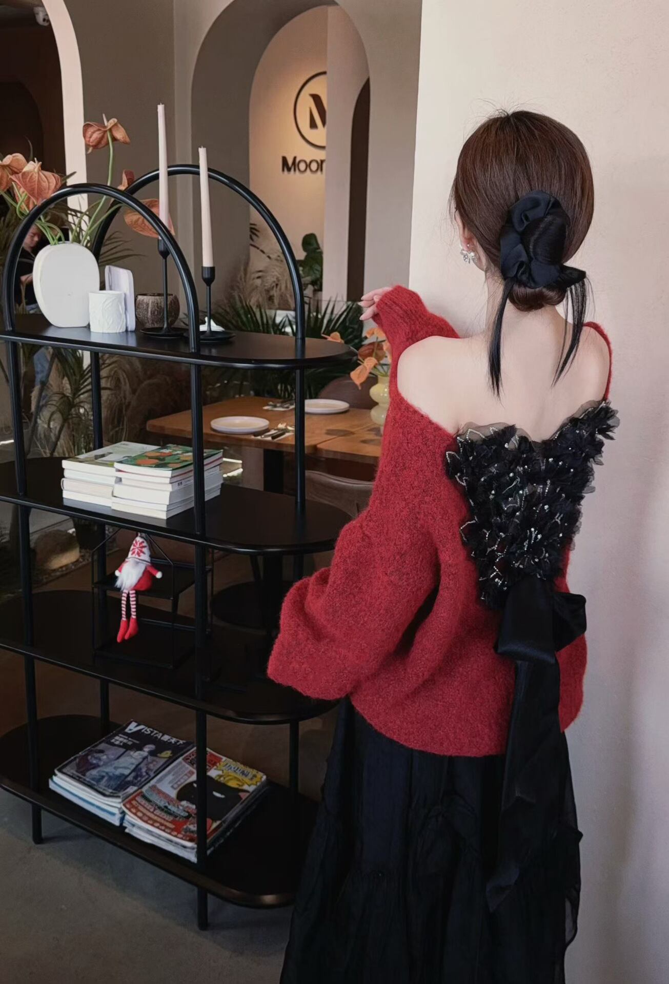 【tops】バックリボンニットトップス　N3505