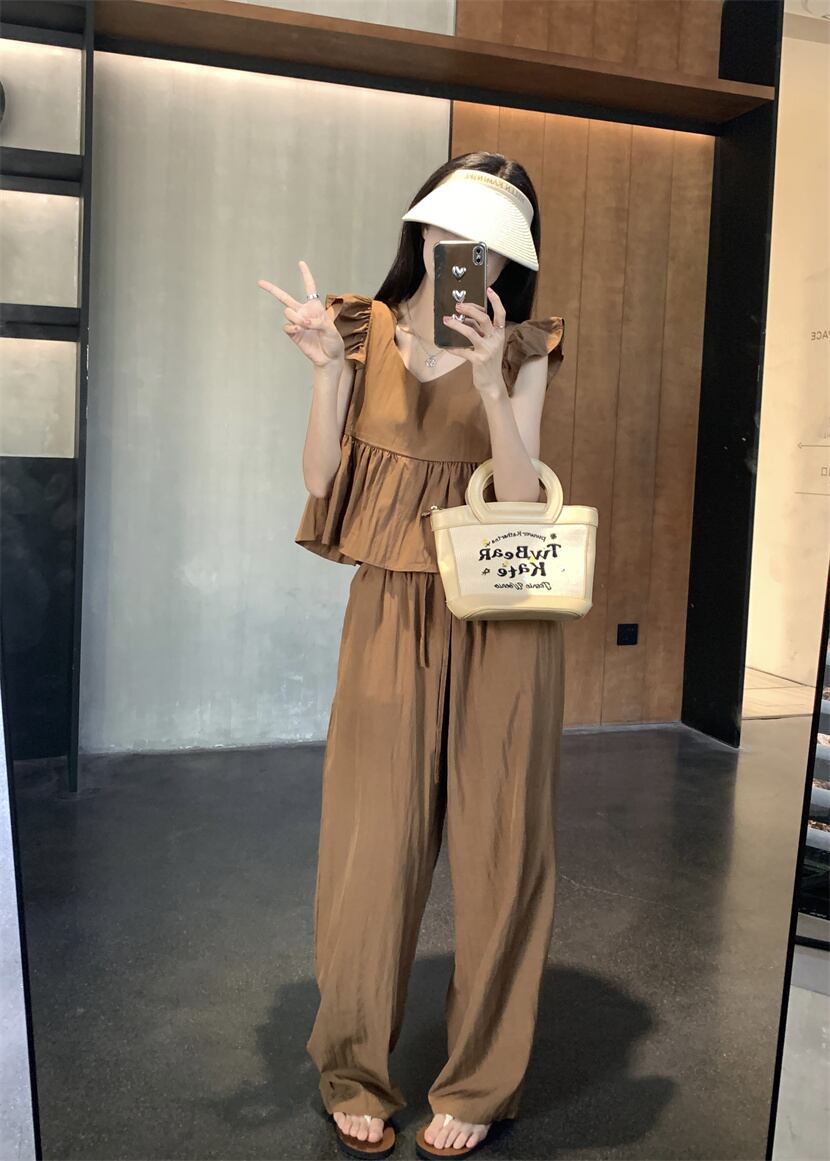 【set】ブラウス+ガウチョパンツ２点セットG21523