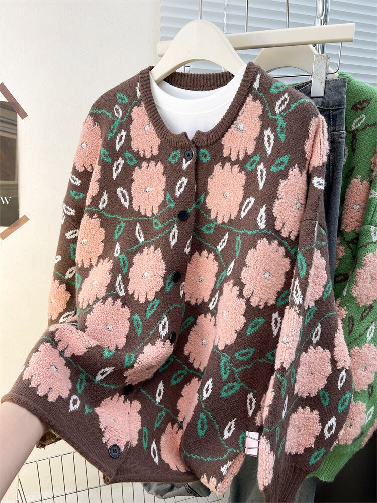 【outer】ジャカードニットカーデ　M28934