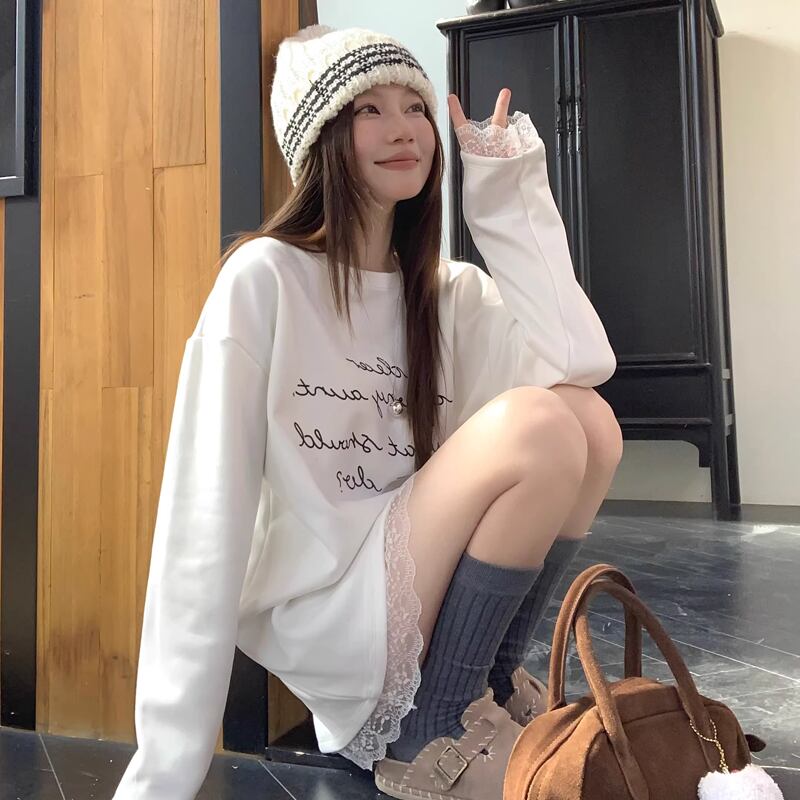 【tops】レースドッキングトップス Q8153