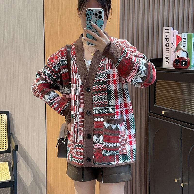【outer】Vネックニットカーデ　M18513