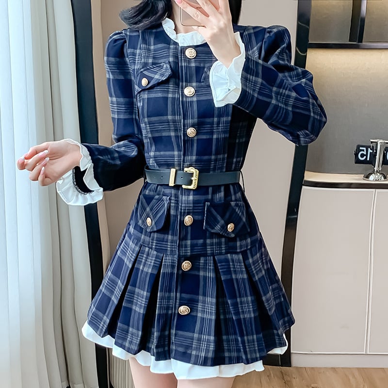 【dress】チェック柄ワンピース　M26178