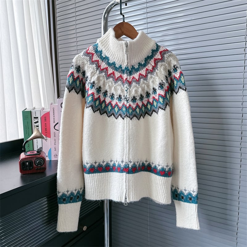 【outer】ファスナーニットカーデ　M26398