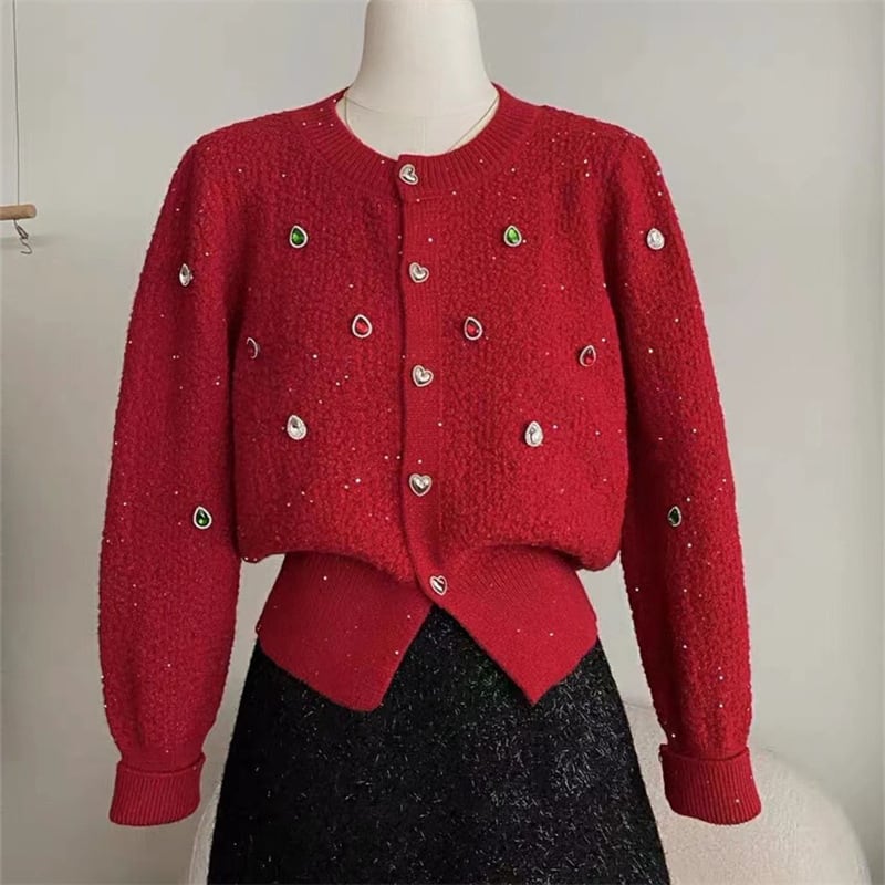 【outer】ビジューニットカーデ　M25994