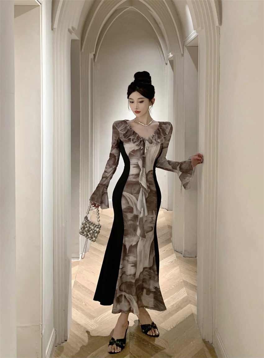 【dress】ドッキングフリルワンピース　M29500