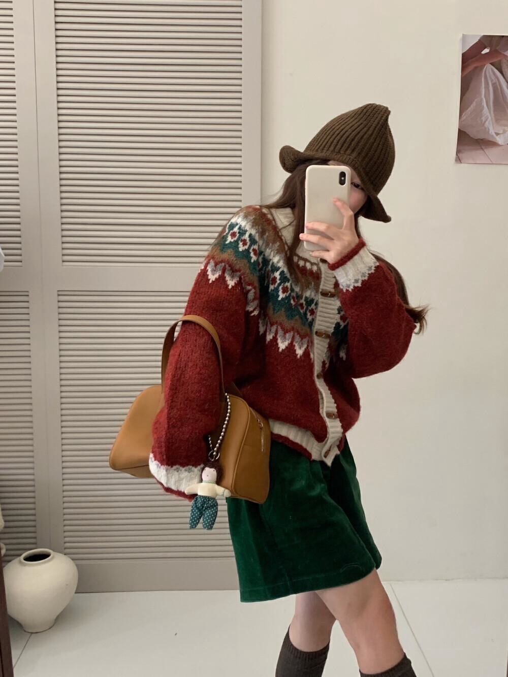 【outer】ジャカードニットカーデ　M27110