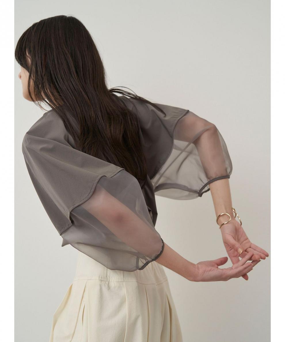 【tops】チュールコンビブラウス　M29949