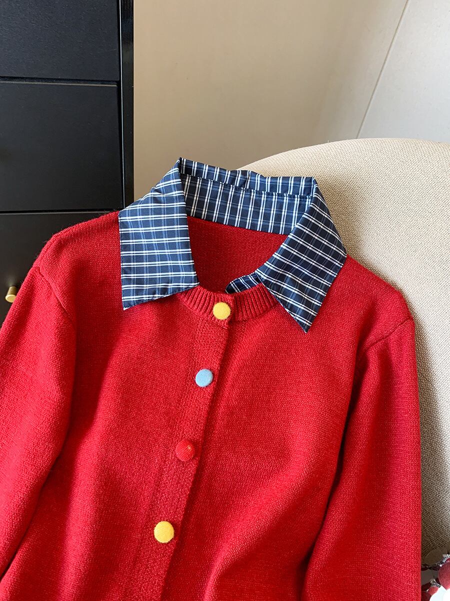 【outer】ドッキングニットカーデ　M29226
