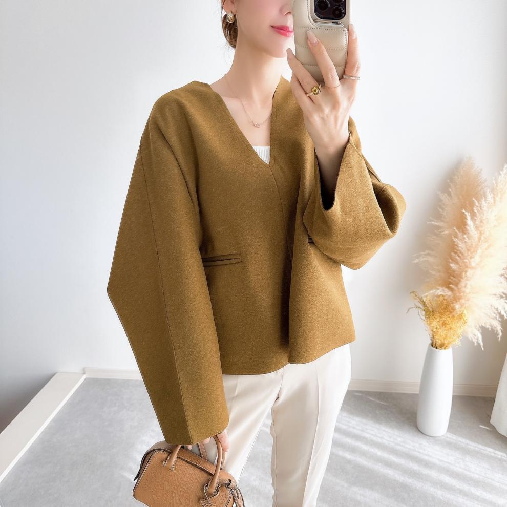【outer】Vネックショートコート　M27290