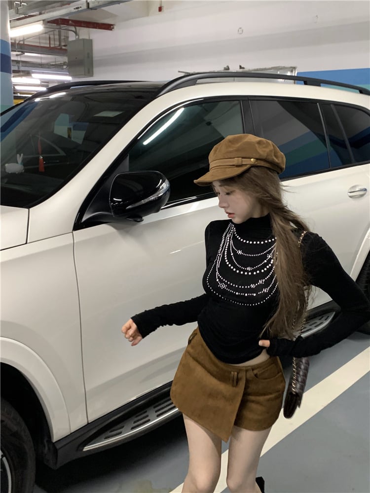 【tops】パールニットトップス　M28345
