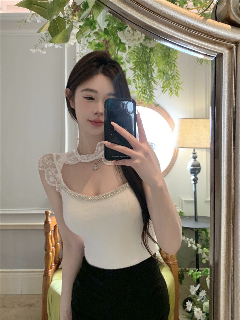 【tops】レースノースリーブキャミソール G20137