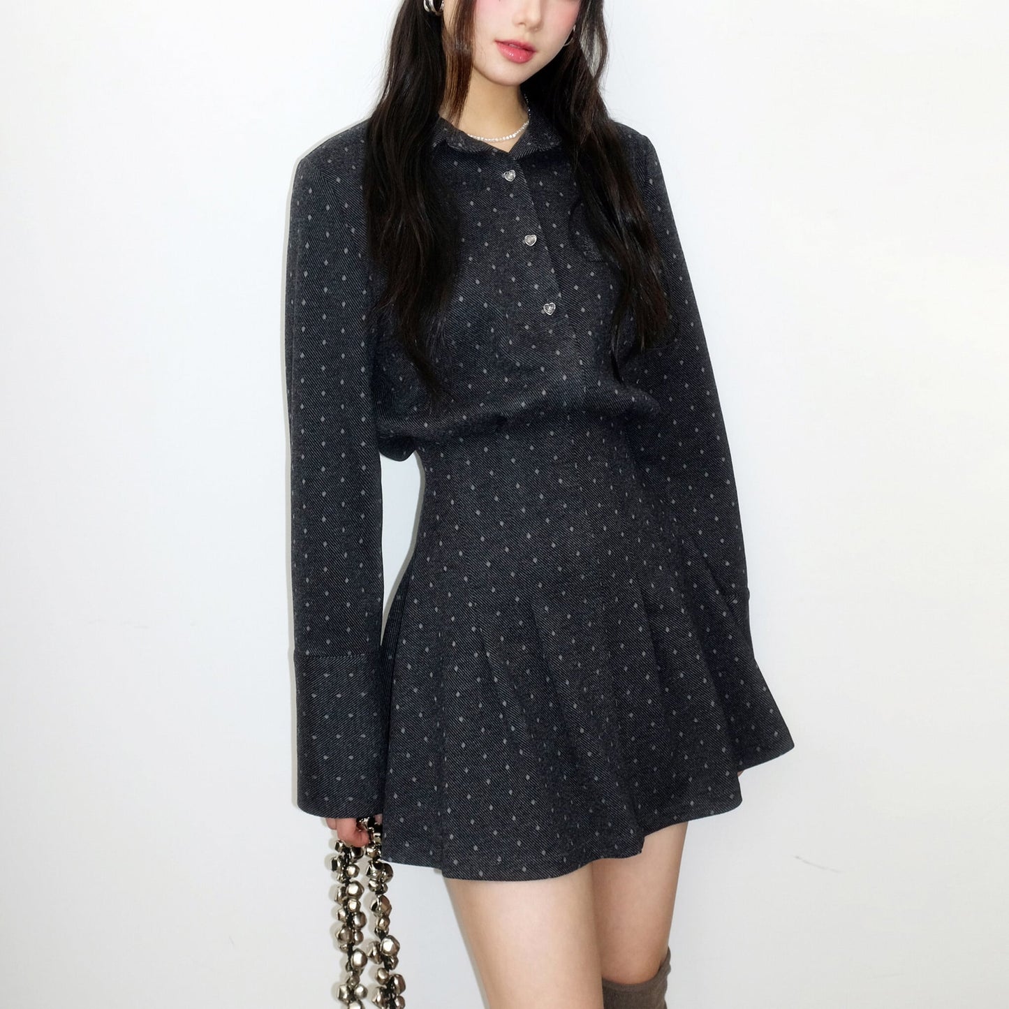 【dress】ドット柄ミニワンピース　N3483