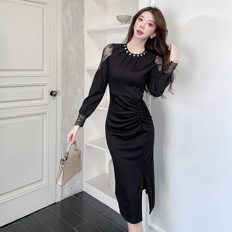 【dress】レースドッキングワンピース　M29352