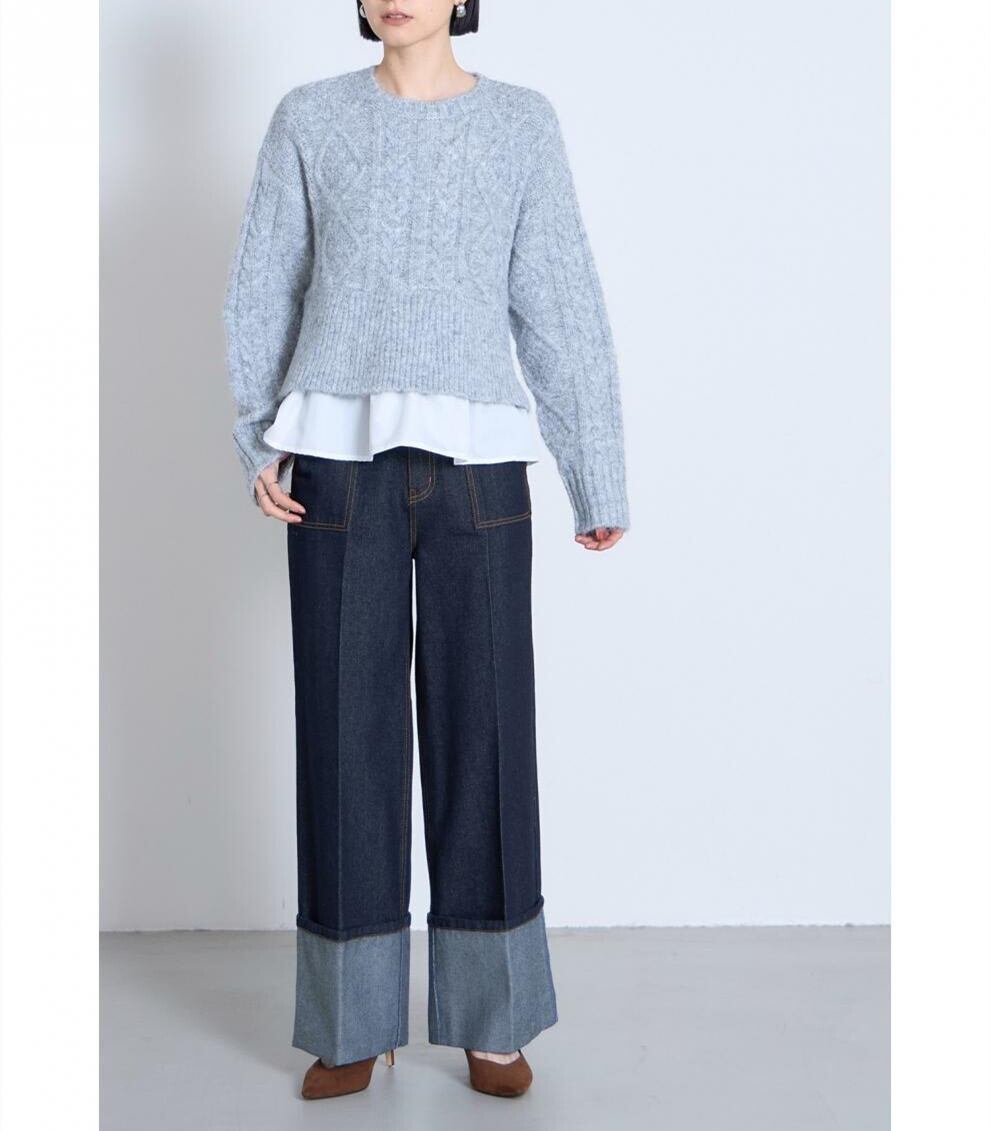 【tops】ドッキングニットセーター　M28784
