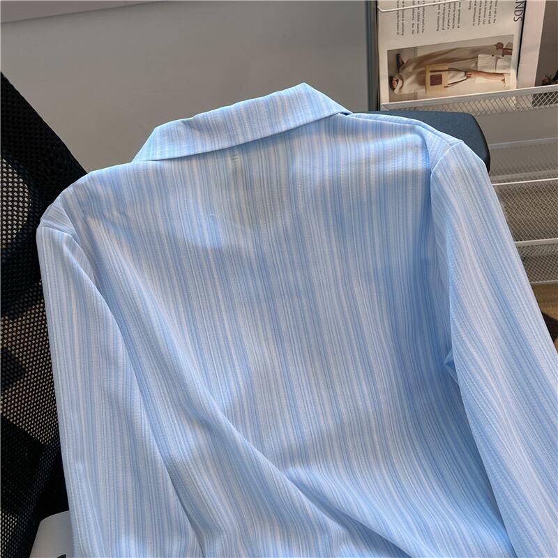 【tops】ストライプ柄薄手ブラウスG20658