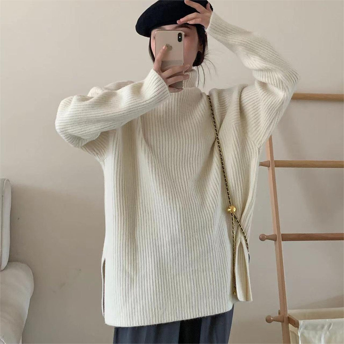 【tops】ハイネックニットセーター　M27237