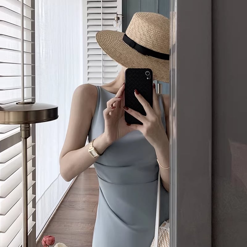 【dress】ノースリーブロングワンピース Q8434
