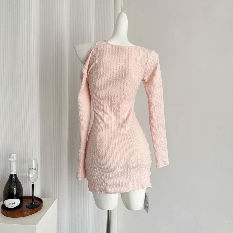 【dress】レースドッキングニットワンピース　M27719