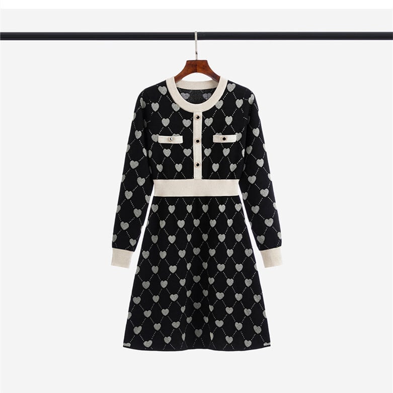 【dress】ジャカードニットワンピース　M28415