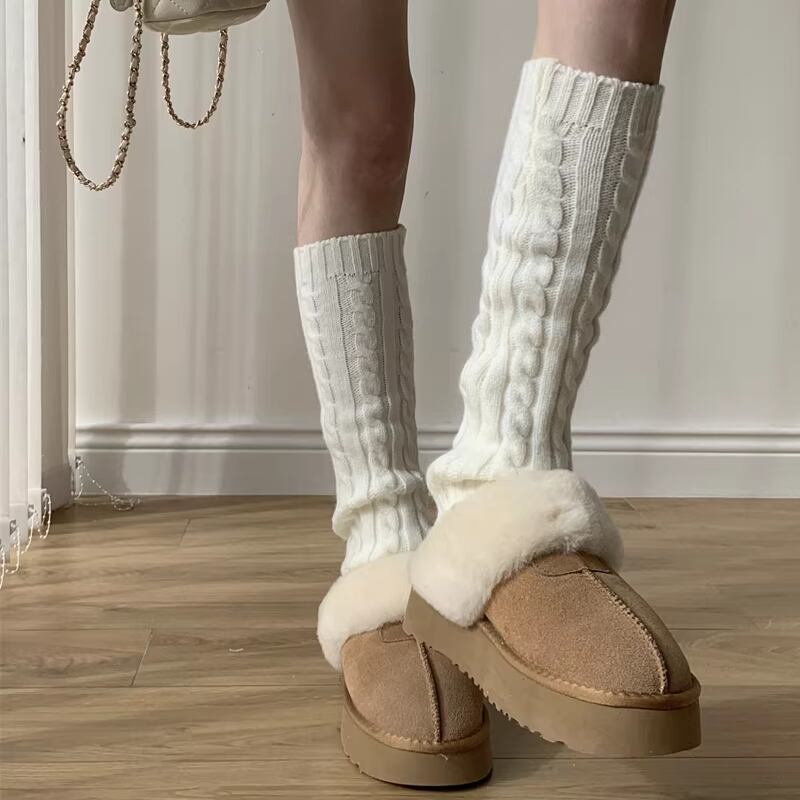 【set】ロングニットトップス×ストレートスカート×レッグウォーマー3点セット Q7720