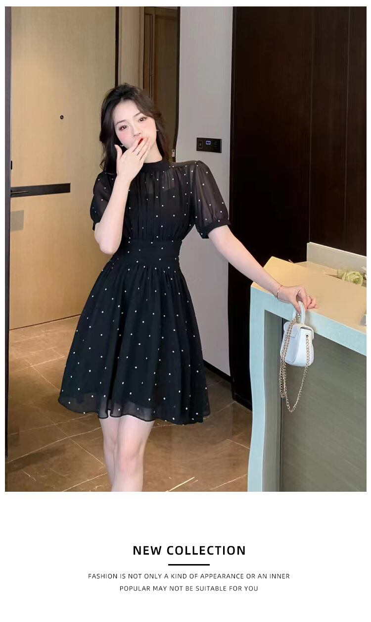 【dress】シフォンドット柄ワンピース G20653