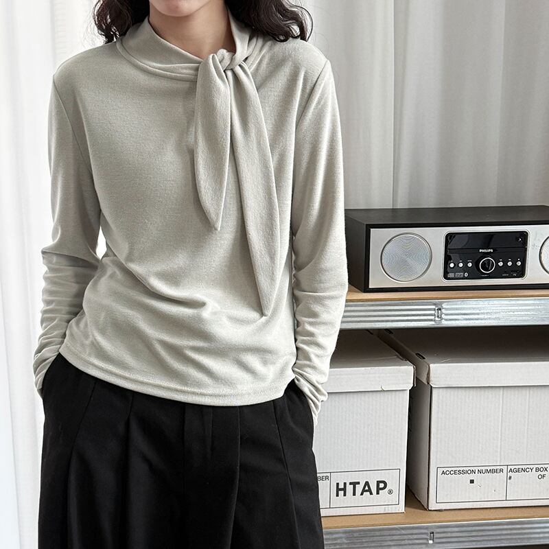 【tops】スカーフカラーブラウス Q7088
