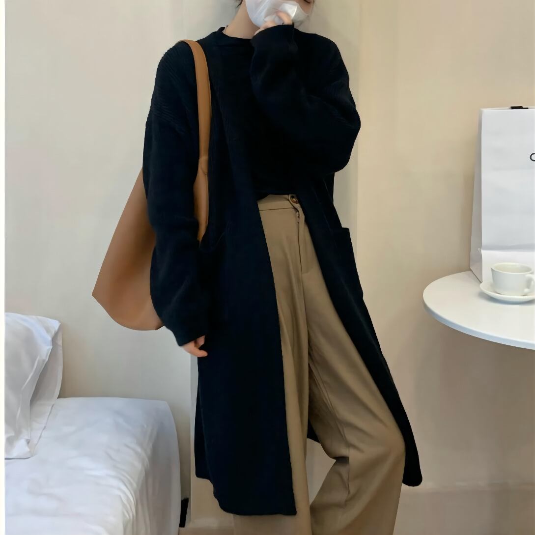 【outer】ロング丈ニットカーデ　M19145