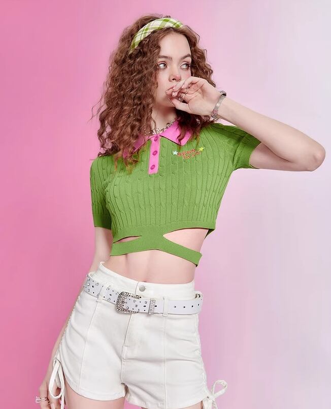 【tops】ニットショートTシャツG20078