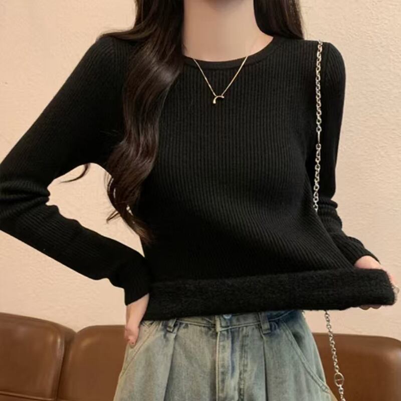 【tops】裏起毛ニットトップス Q7783