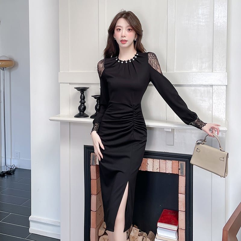 【dress】レースドッキングワンピース　M29352