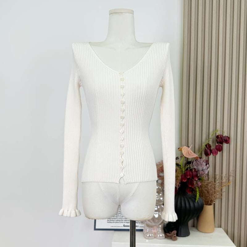 【tops】Vネックニットトップス Q7615