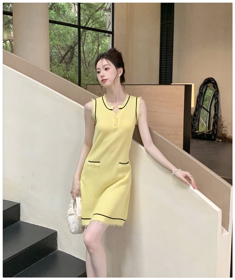 【dress】ノースリーブニットワンピース　M24269